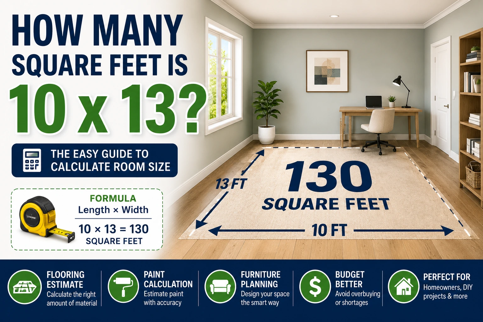 how many square feet is 10 x 13