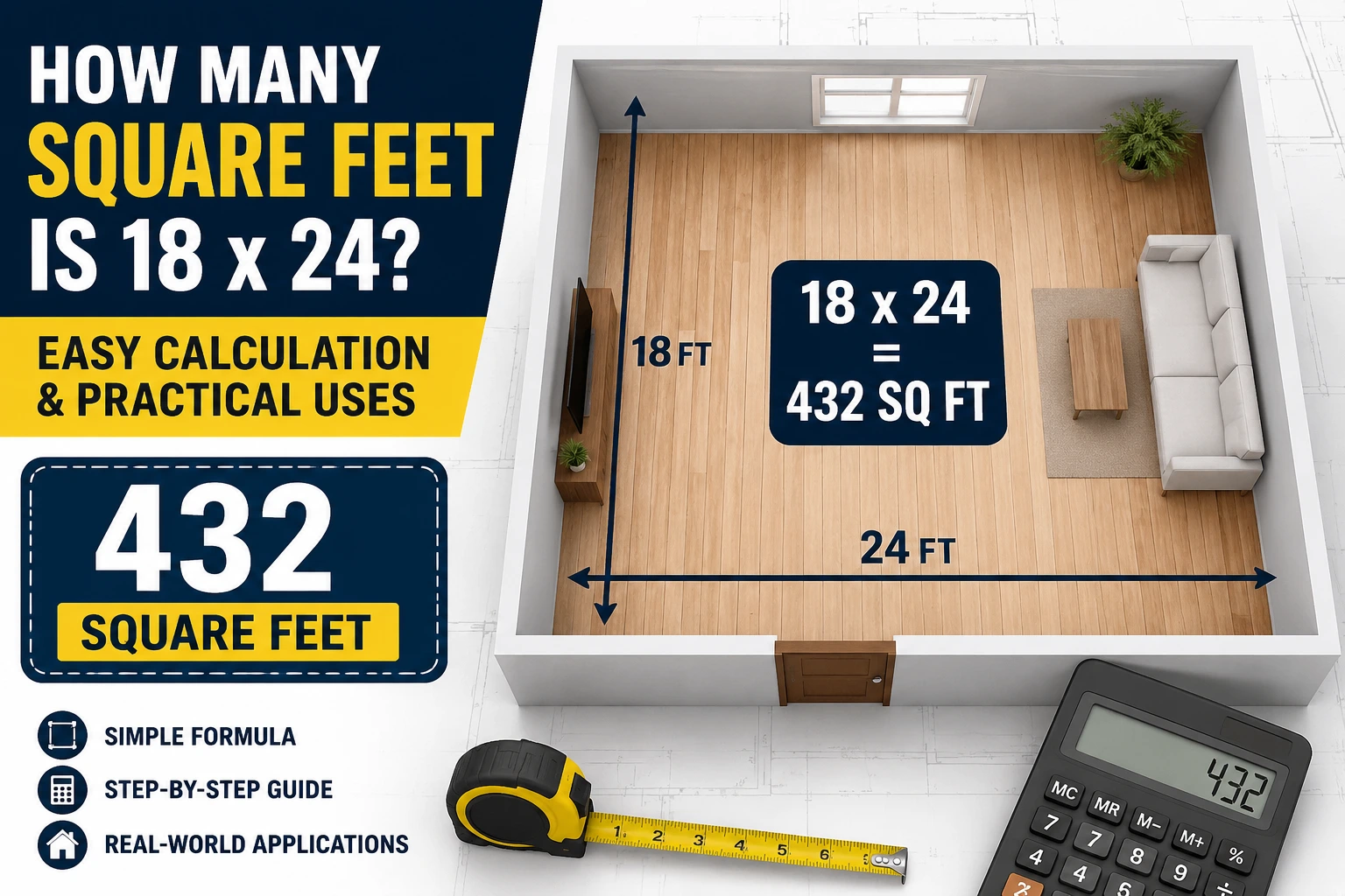 how many square feet is 18 x 24