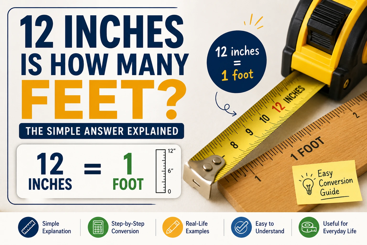 12 inches is how many feet
